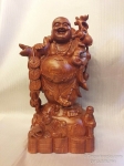 Tượng di lặc gánh đào và tiền vàng